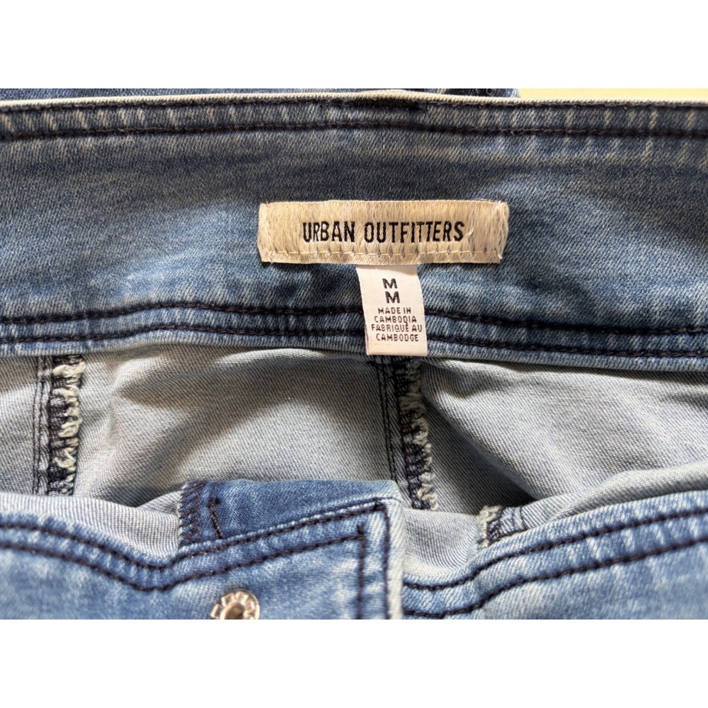 Urban Outfitters Y2K Denim Cargo Mini Skirt Medium Grommet Belt Grunge Festival - Picture 6 of 6